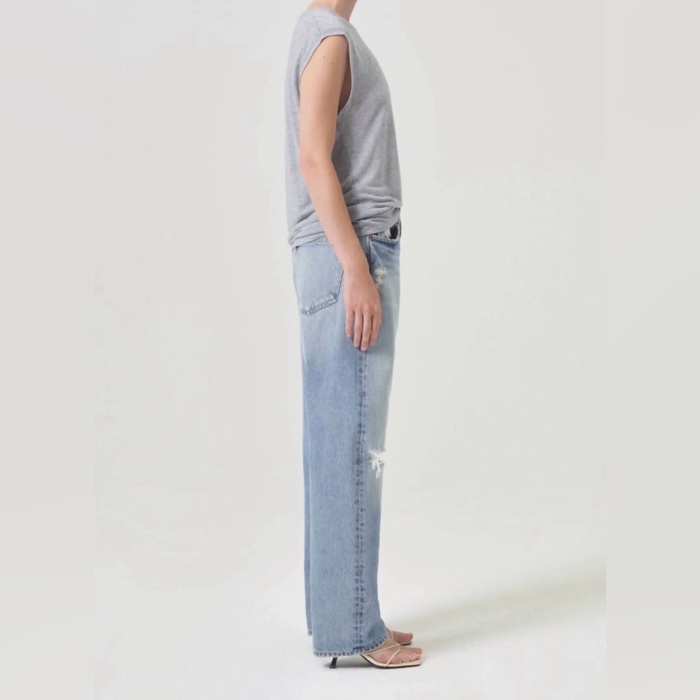 Agolde 90’s Mid Rise Distressed Straight Leg Jeans Size 28 $268 - Picture 3 of 7